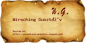 Wirsching Gusztáv névjegykártya